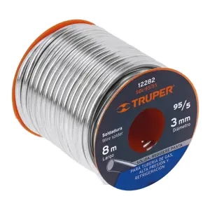 Truper Soldadura sólida 95/5 para tubería de gas, 450 g