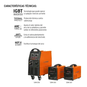 13191 / SOMI-130X Soldadora para microalambre y electrodo, 130 A, Truper