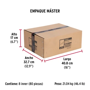 Ménsula plana blanca para cremallera doble, 37cm, Fiero