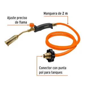 Soplete con manguera para gas de 7/8