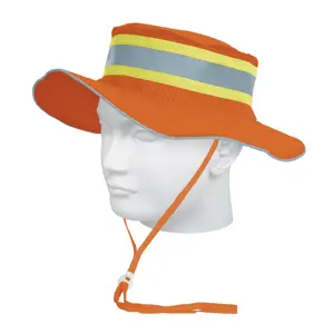 Sombrero naranja alta visibilidad con reflejante, Truper