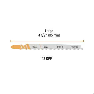 Truper Blíster 5 seguetas T, 12 DPP HCS, corte recto limpio/madera