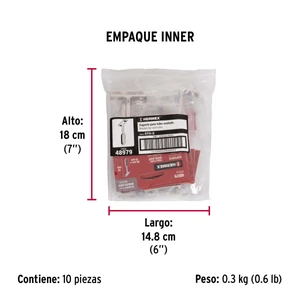 Soporte central para tubo ovalado de clóset, Hermex