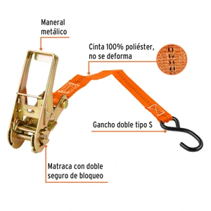 Truper Juego de 2 sujetadores con matraca carga máxima 1125 kg