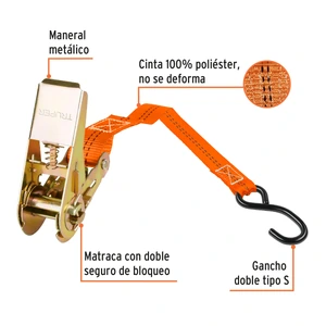 Truper Juego de 2 sujetadores con matraca, carga máxima 408 kg