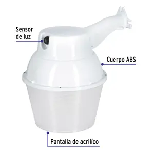 Volteck Luminario suburbano de ABS 65 W sensor de luz, con lámpara