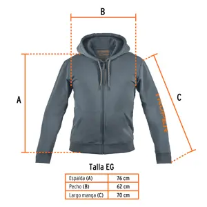 Sudadera gris para caballero, talla EG, Truper