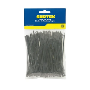 Surtek-114207 / 114207 Cinchos plásticos 160 x 4.8 mm, tensión 27 kg de 50 piezas, color negro Surtek