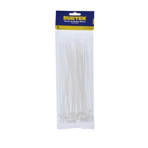 Surtek-114208 / 114208 Cinchos plásticos 203 x 3.6 mm, tensión 18 kg de 50 piezas, color natural Surtek