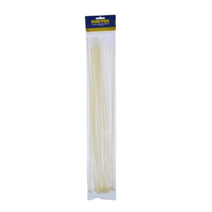 Surtek-114216 / 114216 Cinchos plásticos 450 x 4.8 mm, tensión 27 kg de 25 piezas, color blanco Surtek