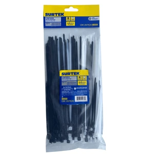 Surtek-114250 / 114250 Cinchos de plásticos combinados en bolsa, tensión 8kg de 200 piezas, color natural y negro Surtek