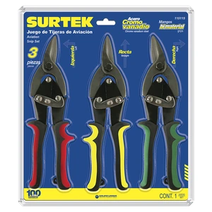 Surtek-115115 / 115115 Juego para hojalatero de tijeras tipo aviación, 3 piezas Surtek