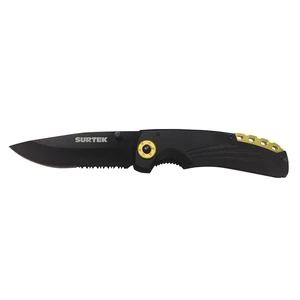 Surtek-120563 / 120563 Navaja abatible de acero inoxidable con mango bimaterial Surtek