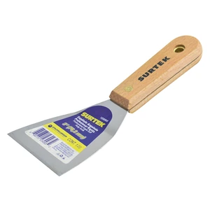 Surtek-123093 / 123093 Espátula rígida angulada de acero de alto carbón con mango de madera 3" Surtek