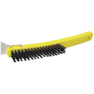 Surtek-123259 / 123259 Cepillo de alambre de acero al alto carbón con 3x17 filas de pinceles con mango y rasqueta Surtek