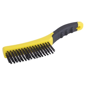 Surtek-123278 / 123278 Cepillo de alambre de acero al alto carbón con 4x16 filas de pinceles con mango bimaterial Surtek