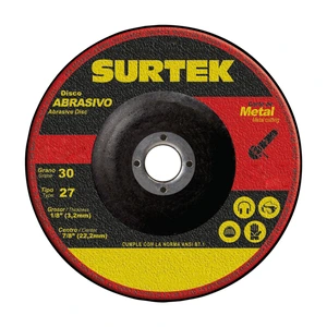 Disco abrasivo tipo 27 para metal Surtek