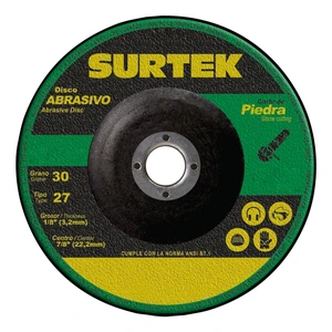 Disco abrasivo tipo 27 para piedra x 1/8" Surtek