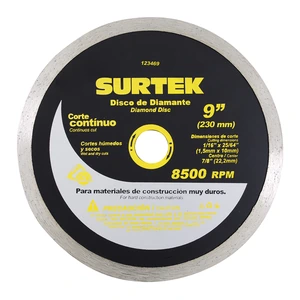 Surtek-123469 / 123469 Disco de diamante continuo, 9" Surtek