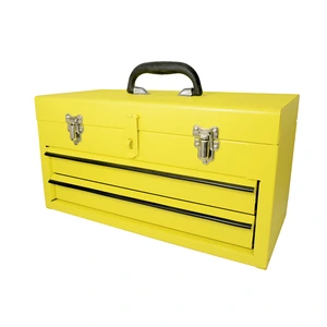 Surtek-125107 / 125107 Caja portaherramientas metálica color amarillo con 2 gavetas 18" x 9" x 11" Surtek