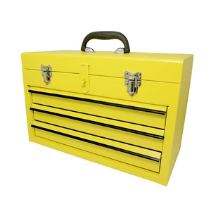 Surtek-125111 / 125111 Caja portaherramientas metálica color amarillo con 3 gavetas 11" x 18" x 9" Surtek