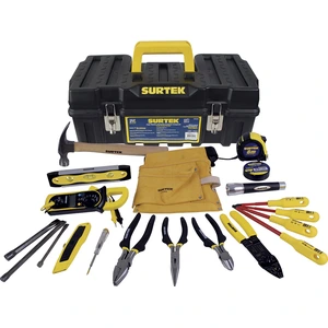 Juego combinado de herramientas para electricista 21 piezas, con caja plástica Surtek
