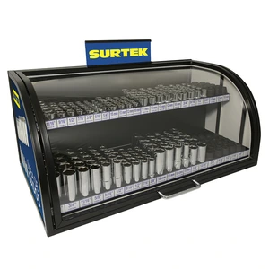 Surtek-126094 / 126094 Exhibidor con dados cortos y largos cuadro de 3/8" y 1/2", 271 piezas Surtek