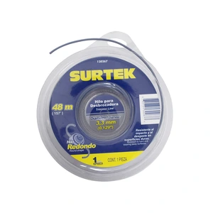 Surtek-130267 / 130267 Nailon redondo para desbrozadora doble blíster, 3.3 mm x 48 m Surtek