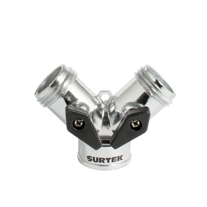 Surtek-130333 / 130333 Adaptador para manguera de riego en "Y" cromado 11 x 7 cm Surtek