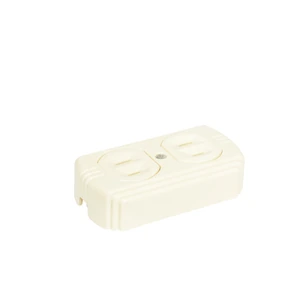 Surtek-136403 / 136403 Contacto doble superficie polarizado, línea de sobreponer, color marfil Surtek