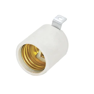 Surtek-136677 / 136677 Portalámpara con soporte tipo escuadra de porcelana 4 cm, color blanco Surtek