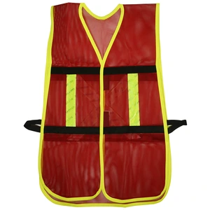 Surtek-137494 / 137494 Chaleco de seguridad de malla de poliéster con ajuste de doble gancho rojo unitalla Surtek