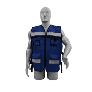 Surtek-137589 / 137589 Chaleco de seguridad tipo supervisor abierto con reflejante azul unitalla Surtek