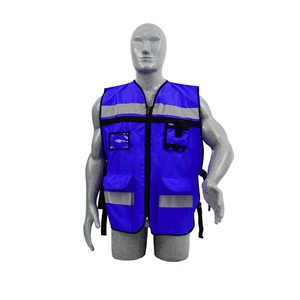 Surtek-137592 / 137592 Chaleco de seguridad tipo supervisor abierto con reflejante azul rey unitalla Surtek