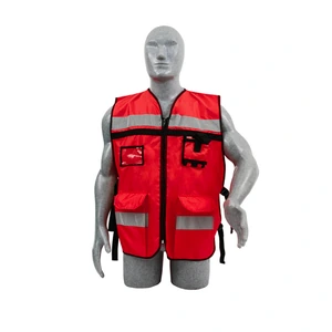 Surtek-137593 / 137593 Chaleco de seguridad tipo supervisor abierto con reflejante rojo unitalla Surtek