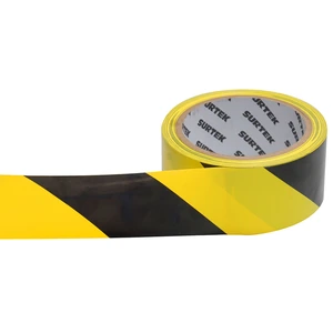 Surtek-138060 / 138060 Cinta de señalización de adhesivo acrílico ancho 2" de 18 m, color negro/amarillo Surtek