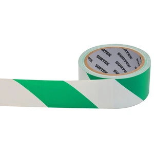 Surtek-138062 / 138062 Cinta de señalización de adhesivo acrílico ancho 2" de 18 m, color blanco/verde Surtek