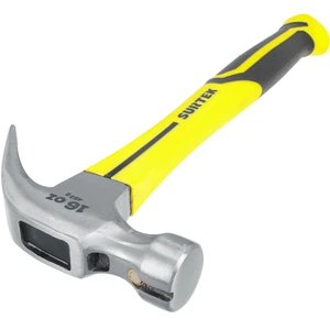 Surtek-416F / 416F Martillo de uña curva con mango de fibra de vidrio de 14", 16 oz Surtek