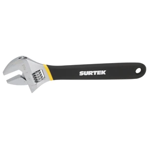 Llave ajustable cromada con mango Rubber grip de plastisol 10" Surtek