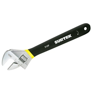 Surtek-512P / 512P Llave ajustable cromada con mango Rubber grip de plastisol 12" Surtek