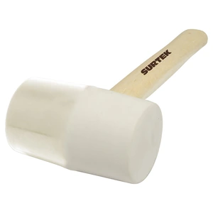 Surtek-600B / 600B Mazo con cabeza de hule blanco con mango de madera de 16", 22 oz Surtek