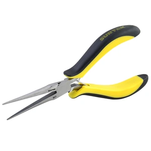 Surtek-954 / 954 Mini pinza para electrónica con mango bimaterial de 5-7/8" punta aguja Surtek