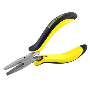 Surtek-957 / 957 Mini pinza para electrónica con mango bimaterial de 4-3/4" punta plana Surtek