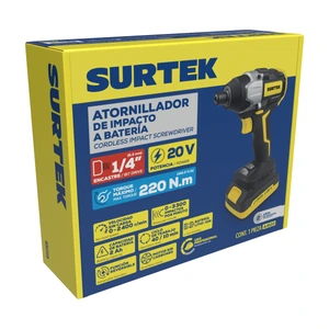 Surtek-AI620 / AI620 Atornillador de impacto 1/4 in a batería Litio-ion 20 V, 200 N m