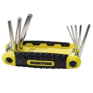 Surtek-ALLFNX8M / ALLFNX8M Juego de llaves hexagonales tipo navaja métricas estuche bimaterial, 8 pz Surtek