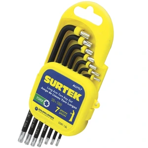 Surtek-ALLFTL7 / ALLFTL7 Juego de llaves hexagonales tipo "L", Torx, largas, 7 piezas en rack Surtek