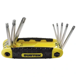 Surtek-ALLFTNX8 / ALLFTNX8 Juego de llaves hexagonales torx tipo navaja estuche bimaterial, 8 piezas en blíster Surtek