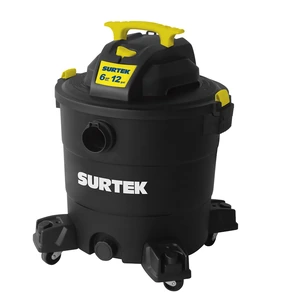 Surtek-AS612A / AS612A Aspiradora de plástico 12 galones, 6 HP 120 V Surtek