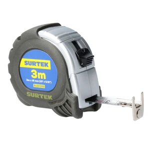 Surtek-B122085 / B122085 Flexómetro con carcasa anti-impacto silver 3 m x 5/8" Surtek
