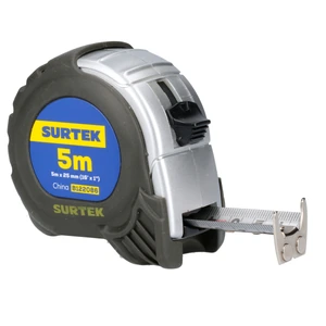 Surtek-B122086 / B122086 Flexómetro con carcasa anti-impacto silver 5 m x 1" Surtek